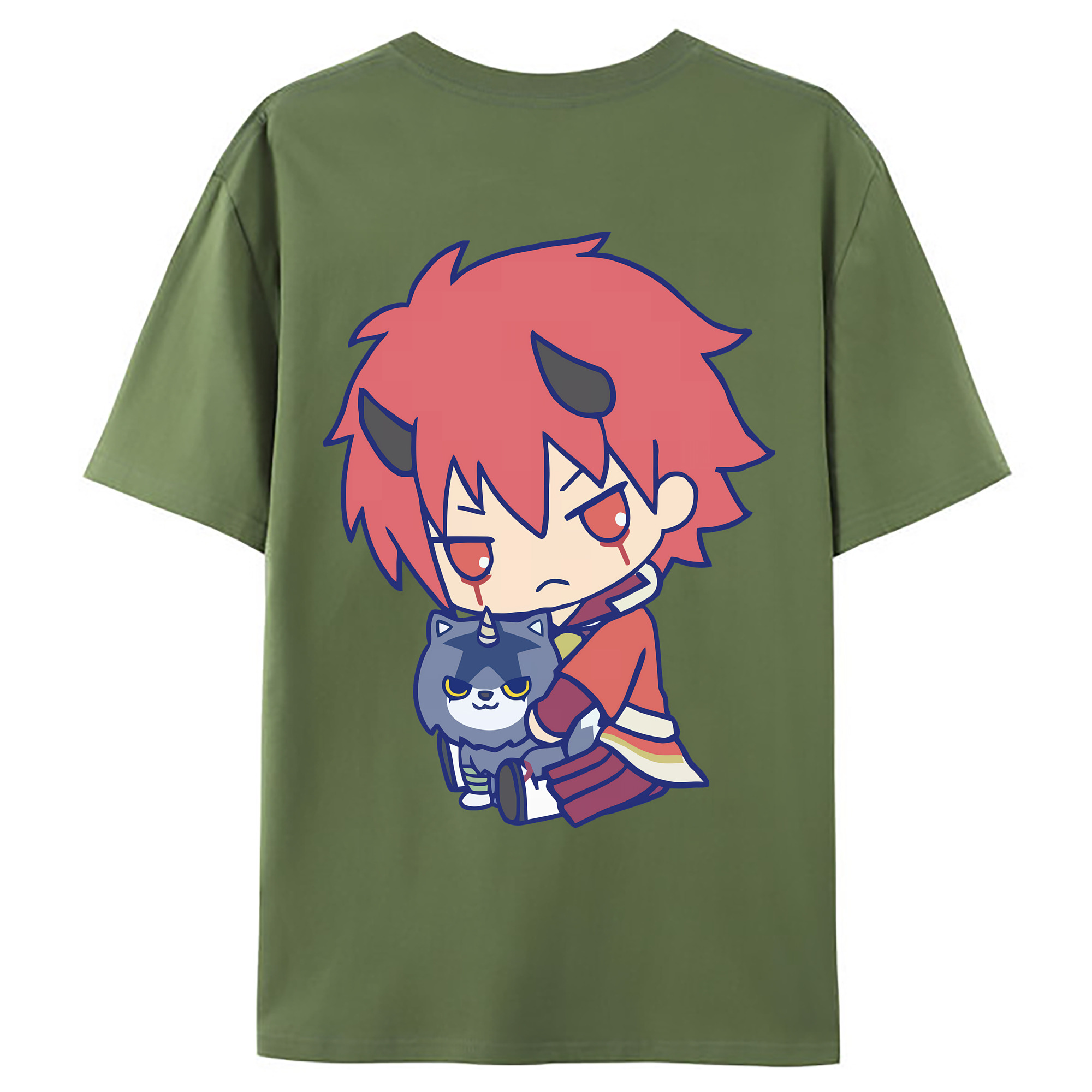 （画像用） 転スラ Regarding Reincarnated to Slime 綿100％ メンズ半袖Tシャツ（バックプリント） 通気性